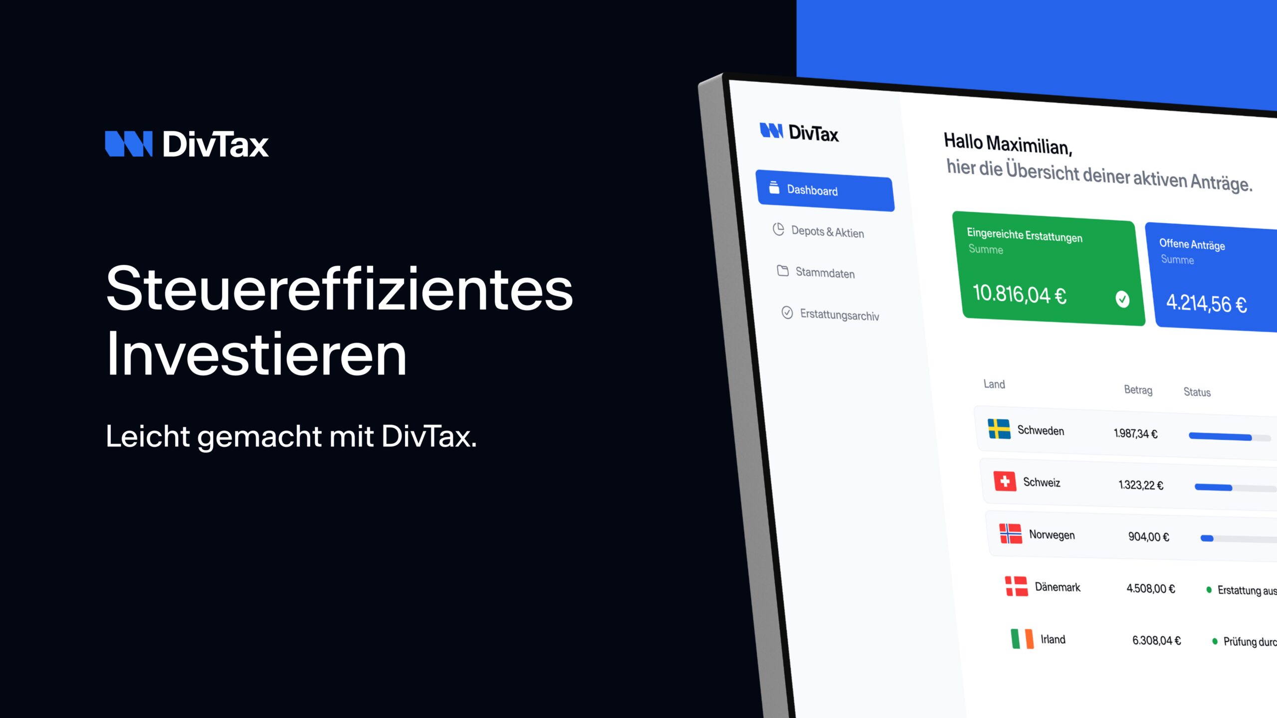 Plattform für die Erstattung zu viel gezahlter Quellensteuern auf ausländische Dividenden/Zinsen (DivTax)