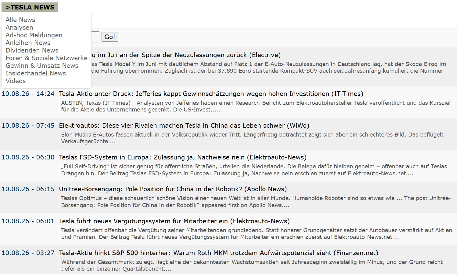 Newsaggregation zu Aktien, Wertpapieren, Themen, Sektoren & Ländern (boersentreff.de)