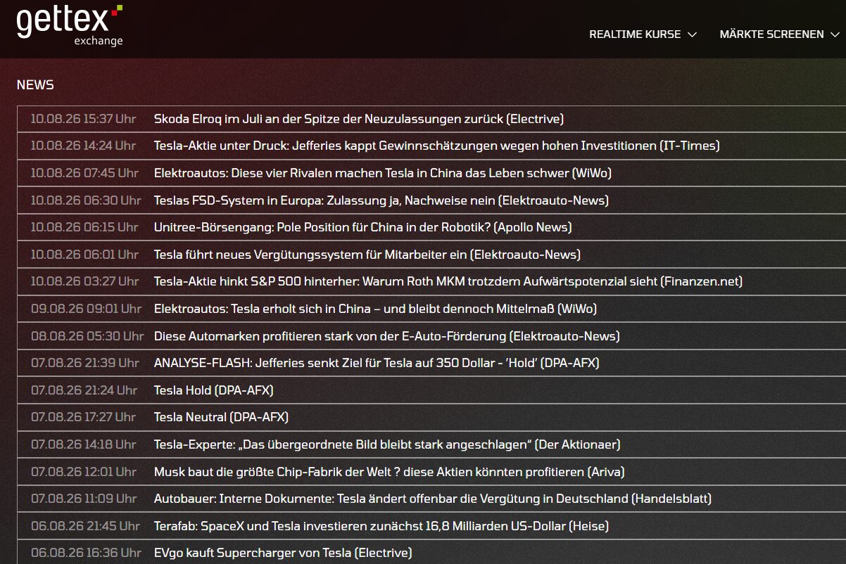 Newsaggregation zu Aktien, Wertpapieren, Themen, Sektoren & Ländern (boersentreff.de)