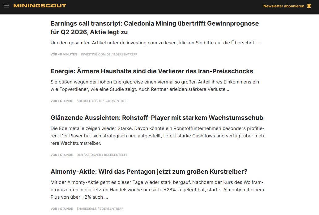 Newsaggregation zu Aktien, Wertpapieren, Themen, Sektoren & Ländern (boersentreff.de)